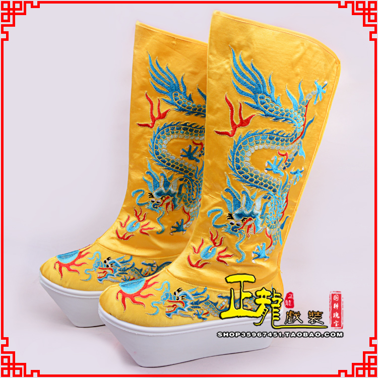 库尔勒皇帝龙靴变脸靴绣龙靴子厚底官靴 好龙高靴