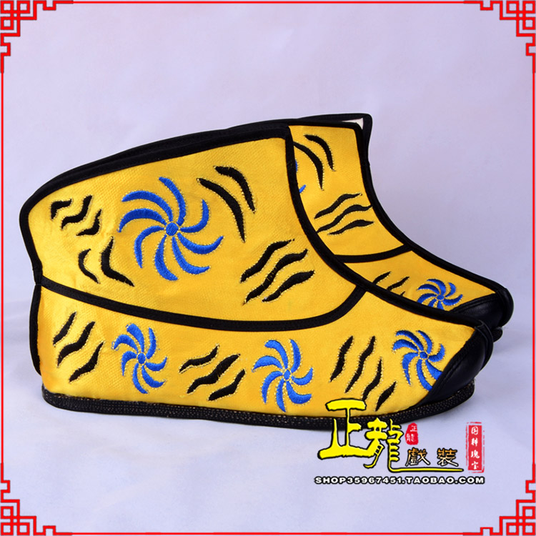 库尔勒.美猴王靴子虎纹靴金黄快靴 猴鞋