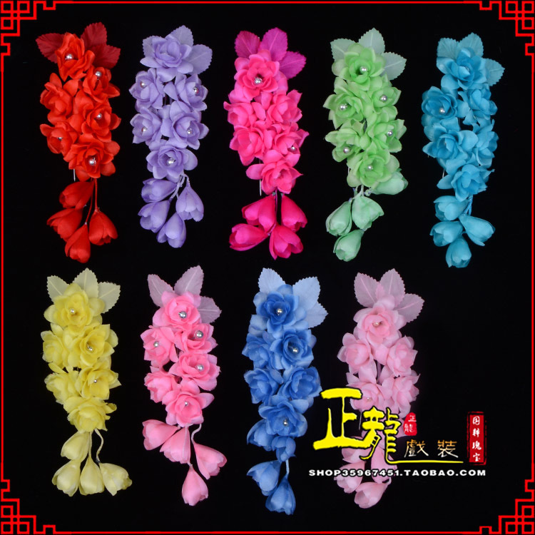 库尔勒鬓花头饰小花头花 真丝绢花