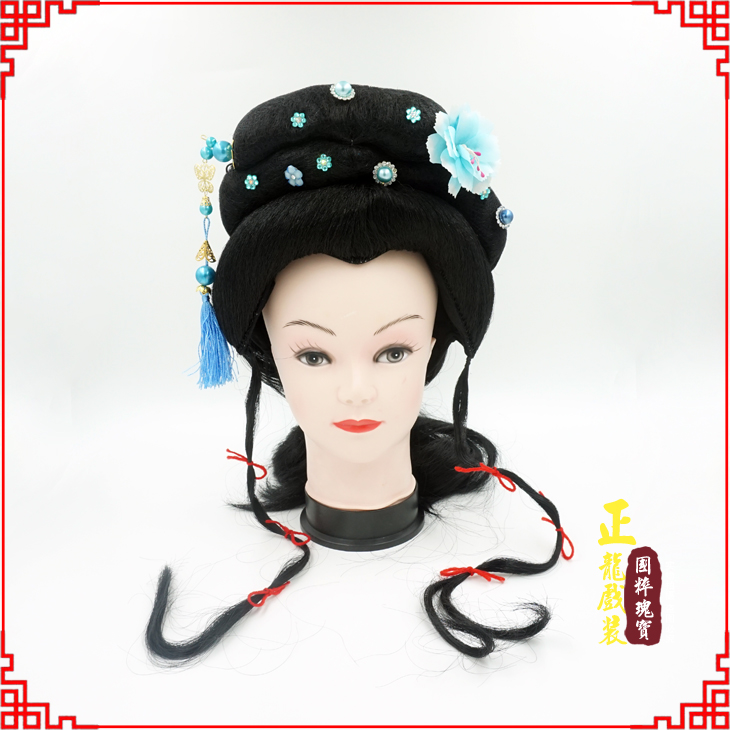 库尔勒戏剧服装京剧越剧小旦花旦丫鬟假发 小姐头套